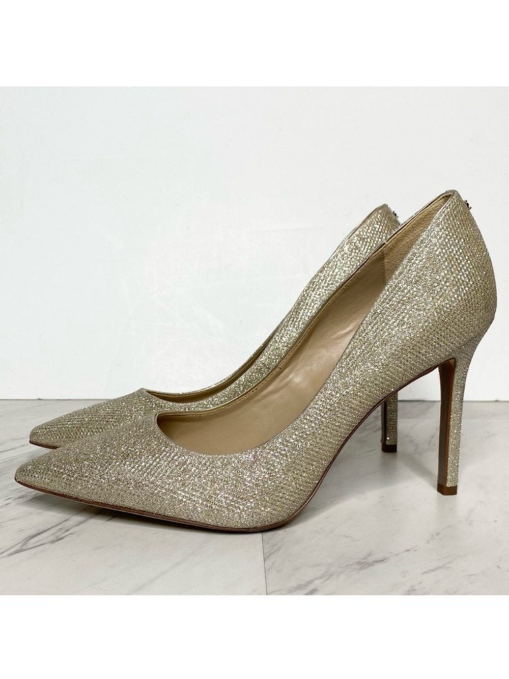 Sam Edelman Hazel Light Gold Mesh Heel 8 1/2 M